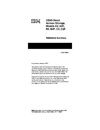 IBM GX20-1983-0 3350 Reference Summary Jan77  IBM dasd reference_summary GX20-1983-0_3350_Reference_Summary_Jan77.pdf
