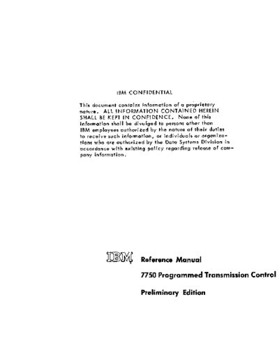 IBM A22-6679 7750 Ref Prelim 1962  IBM datacomm 7750 A22-6679_7750_Ref_Prelim_1962.pdf