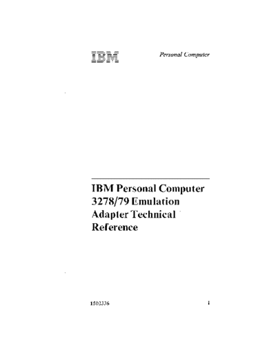 IBM 1502336 PC 3278 79 Emulation Adapter Technical Adapter Oct83  IBM pc cards 1502336_PC_3278_79_Emulation_Adapter_Technical_Adapter_Oct83.pdf