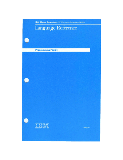 IBM 00F8619 IBM Macro Assembler 2 Language Reference 1987  IBM pc languages 00F8619_IBM_Macro_Assembler_2_Language_Reference_1987.pdf