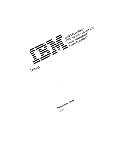 IBM 15F0377 C2 1.10 Debug 1988  IBM pc languages 15F0377_C2_1.10_Debug_1988.pdf
