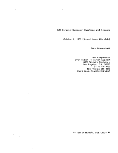 IBM IBM Personal Computer Questions and Answers Oct81  IBM pc pc IBM_Personal_Computer_Questions_and_Answers_Oct81.pdf