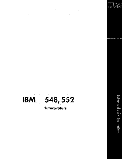 IBM 224-6384-2 548-552 Interpreter  IBM punchedCard Interpreter 224-6384-2_548-552_Interpreter.pdf