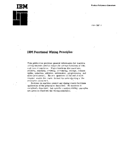 IBM A24-1007-1 IBM Functional Wiring Principles Feb66  IBM punchedCard Training A24-1007-1_IBM_Functional_Wiring_Principles_Feb66.pdf
