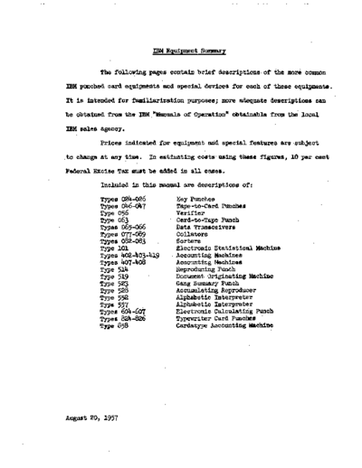 IBM Card Equipment Summary Aug57  IBM punchedCard Training Card_Equipment_Summary_Aug57.pdf