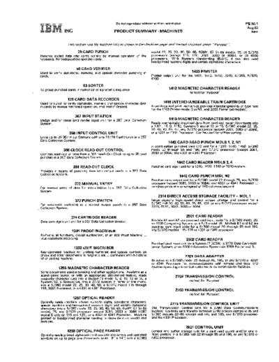 IBM 02 Product Summary Machines  IBM serviceForConsultants Service_For_Consultants_198312_Complete 02_Product_Summary_Machines.pdf