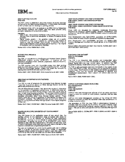 IBM 21 Field Developed Programs  IBM serviceForConsultants Service_For_Consultants_198312_Complete 21_Field_Developed_Programs.pdf