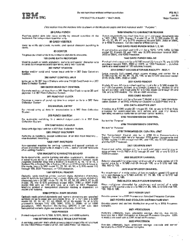 IBM 198401 01 Product Summary Machines  IBM serviceForConsultants Service_For_Consultants_198401 198401_01_Product_Summary_Machines.pdf