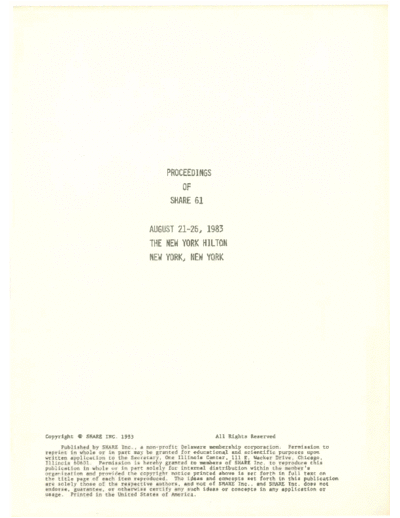 IBM $Title Page and Copyright  IBM share SHARE_61_Proceedings_Volume_1_Summer_1983 $Title Page and Copyright.pdf