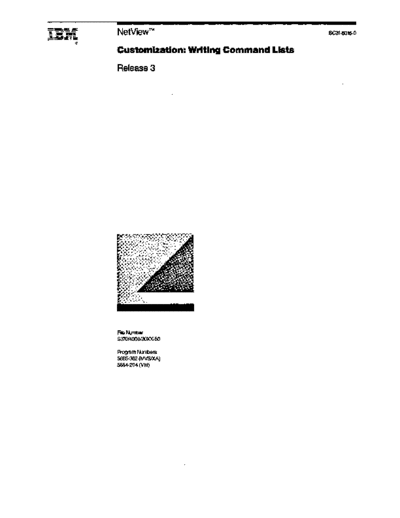 IBM SC31-6015 NetView Customization Writing Command Lists Rel 3 May89  IBM sna netview SC31-6015_NetView_Customization_Writing_Command_Lists_Rel_3_May89.pdf