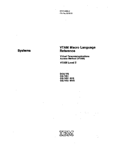 IBM GC27-6995-4 VTAM Macro Language Reference Sep76  IBM sna vtam GC27-6995-4_VTAM_Macro_Language_Reference_Sep76.pdf