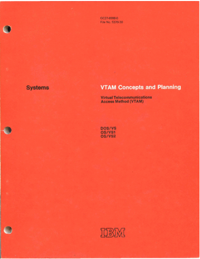 IBM GC27-6998-0 VTAM Concepts and Planning May74  IBM sna vtam GC27-6998-0_VTAM_Concepts_and_Planning_May74.pdf