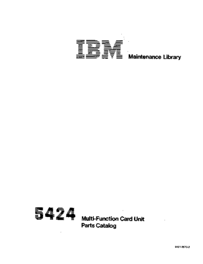 IBM S131-0570-2 5424 Parts Catalog Aug72  IBM system3 fe S131-0570-2_5424_Parts_Catalog_Aug72.pdf