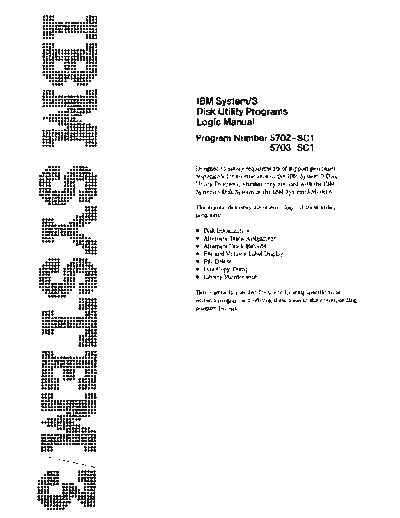 IBM SY21-0503-1 IBM System-3 Disk Utility Programs Logic Manual Mar71  IBM system3 plm SY21-0503-1_IBM_System-3_Disk_Utility_Programs_Logic_Manual_Mar71.pdf