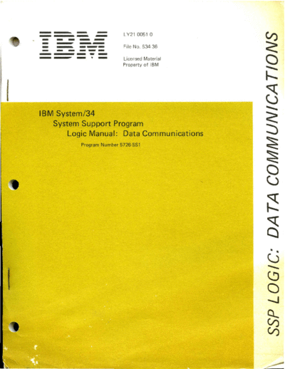 IBM LY21-0051-0 System 34 System Support Program Logic Manual Communications Dec77  IBM system34 plm LY21-0051-0_System_34_System_Support_Program_Logic_Manual_Communications_Dec77.pdf