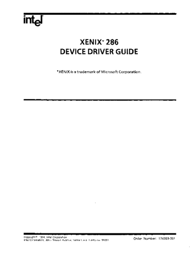 Intel 174393-001 XENIX 286 Device Driver Guide Nov84  Intel system3xx xenix-286 174393-001_XENIX_286_Device_Driver_Guide_Nov84.pdf