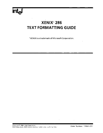 Intel 174541-001 XENIX 286 Text Formatting Guide Nov84  Intel system3xx xenix-286 174541-001_XENIX_286_Text_Formatting_Guide_Nov84.pdf