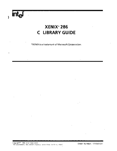 Intel 174542-001 XENIX 286 C Library Guide Nov84  Intel system3xx xenix-286 174542-001_XENIX_286_C_Library_Guide_Nov84.pdf