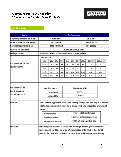 Cinetech [screw terminals] ST Series  . Electronic Components Datasheets Passive components capacitors Cinetech Cinetech [screw terminals] ST Series.pdf