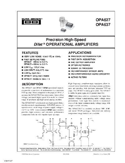 Keithley opa627  Keithley 2001 ds opa627.pdf