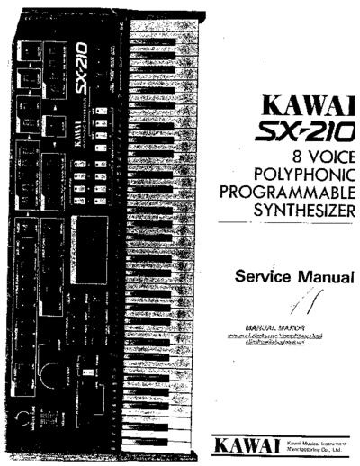 KAWAI Kawai SX-210 Service Manual  KAWAI Stage Piano SX-210 Kawai SX-210 Service Manual.pdf