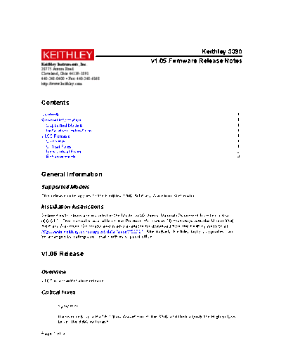 Keithley 3390 Release notes rev1 05  Keithley 3390 fw 3390 Release notes rev1_05.pdf