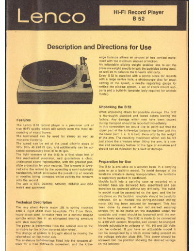 LENCO Lenco-B52-userManual-1968-en  LENCO Audio B52 Lenco-B52-userManual-1968-en.pdf