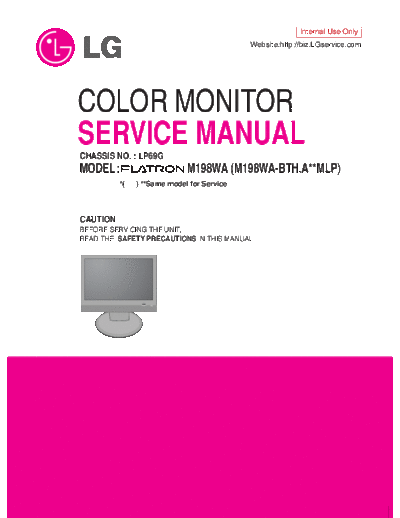LG M198WA Service Manual  LG Monitors M198WA M198WA Service Manual.pdf