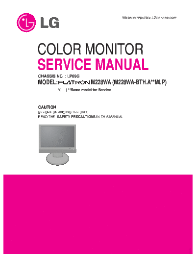 LG M228WA Service Manual  LG Monitors M228WA M228WA Service Manual.pdf