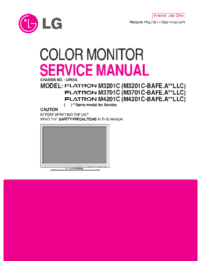 LG M3201C Service Manual  LG Monitors M3201C M3201C Service Manual.pdf