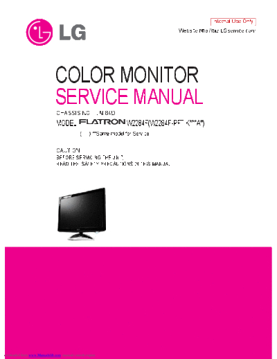 LG LG flatron w2284f CHASSIS LM84DSM  LG Monitors LM84DSM chassis LG_flatron_w2284f_CHASSIS_LM84DSM.pdf