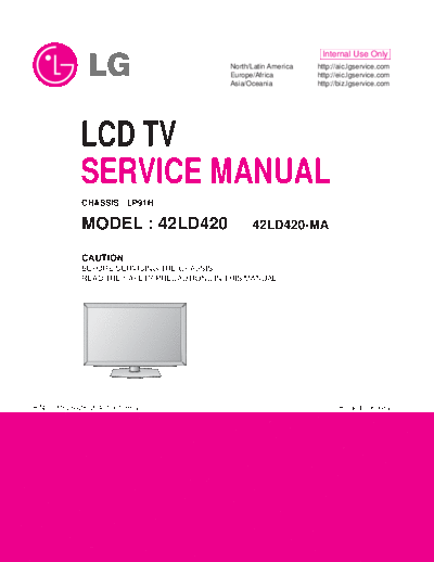 LG lg 42ld420-ma chassis lp91h  LG LCD 42LD420-MA CHASSIS LP91H lg_42ld420-ma_chassis_lp91h.pdf