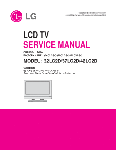 LG lg ld62a chassis 32lc2d 37lc2d 42lc2d tv sm  LG LCD 32LC2D lg_ld62a_chassis_32lc2d_37lc2d_42lc2d_tv_sm.pdf