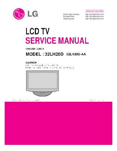 LG 32LH20D - Service Manual  LG LCD 32LH20D-AA  Chassis LB91A 32LH20D - Service Manual.pdf
