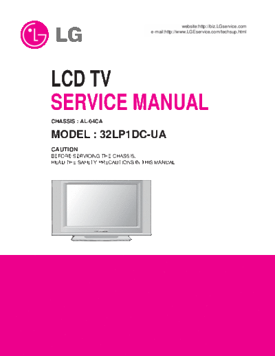 LG 32LP1DC service  LG LCD 32LP1DC-UA  chassis AL04CA 32LP1DC_service.pdf