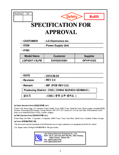 LG lg EAY62810901 LGP4247-13LPB smps sm  LG LCD EAY62810901 lg_EAY62810901_LGP4247-13LPB_smps_sm.pdf