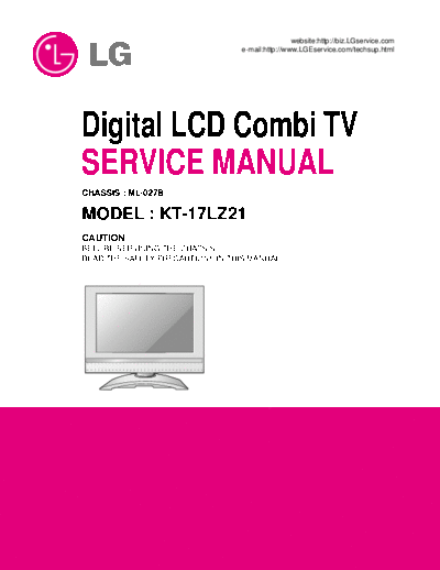 LG KT-17LZ21 Service Manual  LG LCD KT-17LZ21 KT-17LZ21 Service Manual.pdf