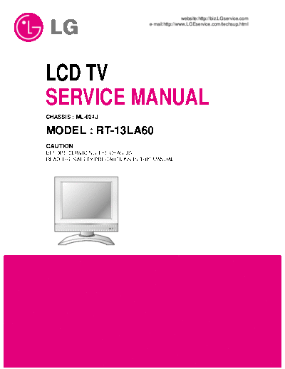 LG RT-13LA60 Service Manual  LG LCD RT-13LA60 RT-13LA60 Service Manual.pdf