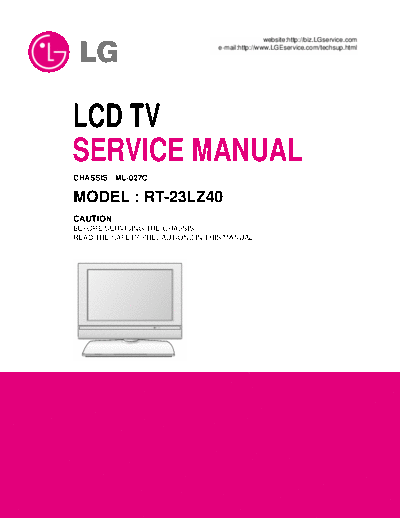LG RT-23LZ40 Service Manual  LG LCD RT-23LZ40 RT-23LZ40 Service Manual.pdf