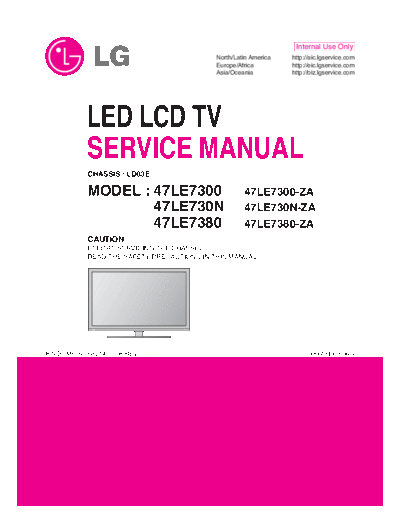 LG LG 47LE73xx 47LE73xxZA  LG LED 47LE73XXZA LG_47LE73xx_47LE73xxZA.pdf