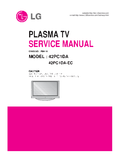 LG LG42PC1DA42PC1DA-ECChassisPD61APartsServiceManual  LG Plasma 42PC1DA,+42PC1DA-EC+Chassis+PD61A LG42PC1DA42PC1DA-ECChassisPD61APartsServiceManual.pdf