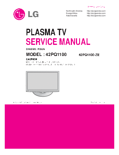 LG LG TV plasma ch PD92A 42PQ1100  LG Plasma 42PQ1100 LG_TV_plasma_ch_PD92A_42PQ1100.pdf