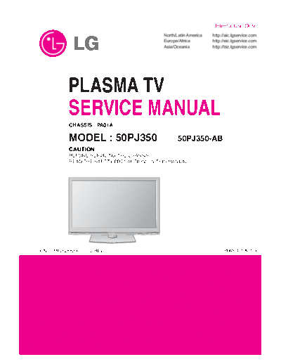 LG ServiceManuals LG TV PLASMA 50PJ350 50PJ350 Service Manual  LG Plasma 50PJ350R-TA ServiceManuals_LG_TV_PLASMA_50PJ350_50PJ350 Service Manual.pdf
