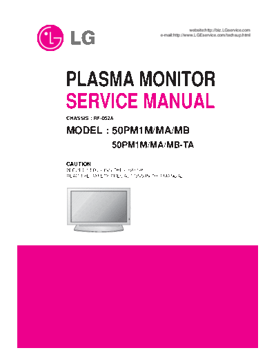 LG 50PM1MA Service Manual  LG Plasma 50PM1M 50PM1MA Service Manual.pdf