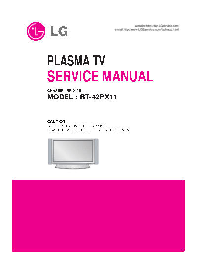 LG RT-42PX11 Service Manual  LG Plasma RT-42PX11 RT-42PX11 Service Manual.pdf