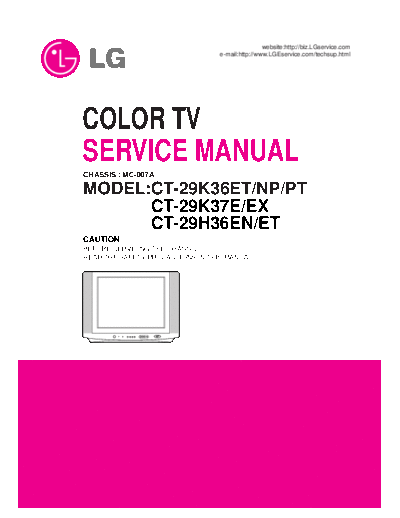 LG CT-29K37E Service Manual  LG TV CT-29K36ET CT-29K37E Service Manual.pdf