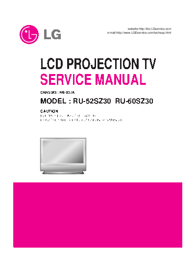 LG lg nb03ja chassis ru52sz30 projection  LG Projectie TV Training RU-60SZ30 lg_nb03ja_chassis_ru52sz30_projection.pdf