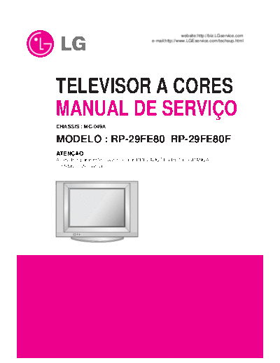 LG LG RP29FE80,F Chassis MC049A  LG TV RP-29FE80, Chassis MC049A LG_RP29FE80,F Chassis_MC049A.pdf