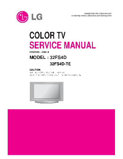 LG 32FS4D Service Manual  LG TV 32FS4D chassis CD61A 32FS4D Service Manual.pdf