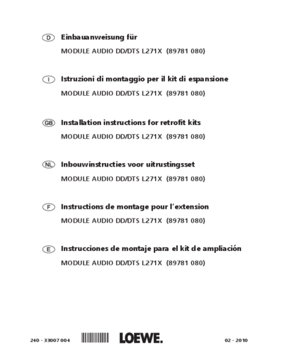 Loewe 33007 004 EBA DRUCK neu  AC3 L271x A4    19  02 10 .indd  Loewe Installation_instructions 89781080 Module Audio DD_dts L27xx 33007_004_EBA_DRUCK_neu  AC3_L271x_A4_ _ 19 _02_10_.indd.pdf